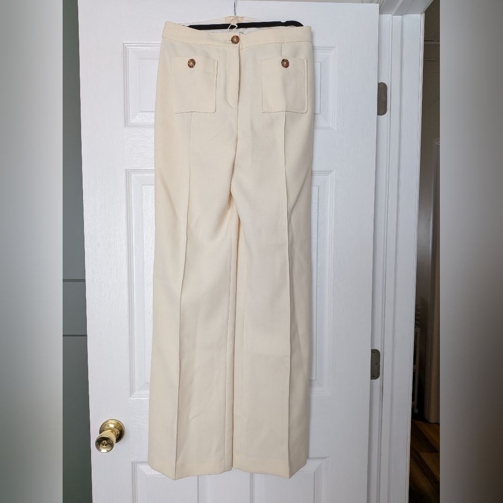 Sezane Dan Trousers In Ecru- Size FR38/ US6